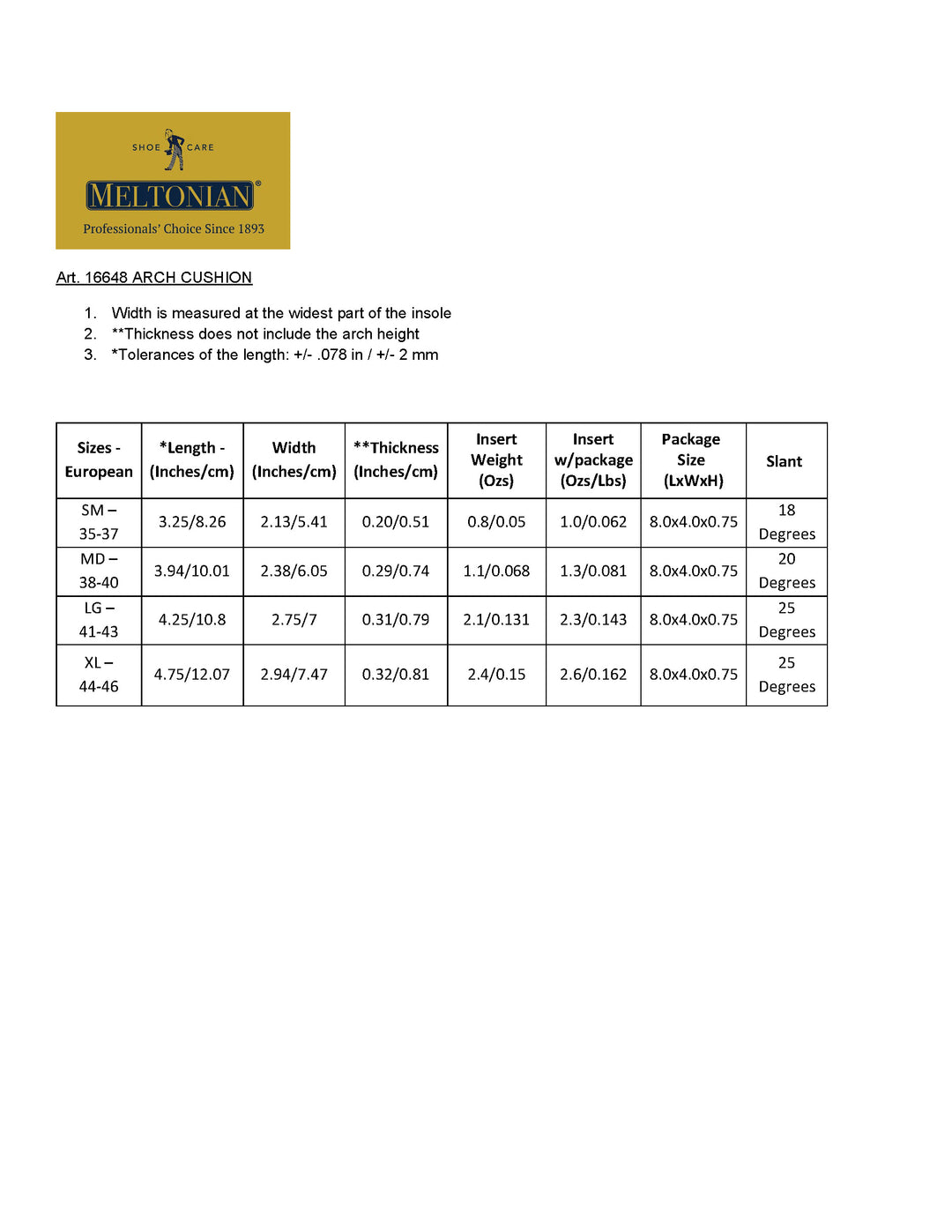 Arch Cushion - Leather Arch Support Insert