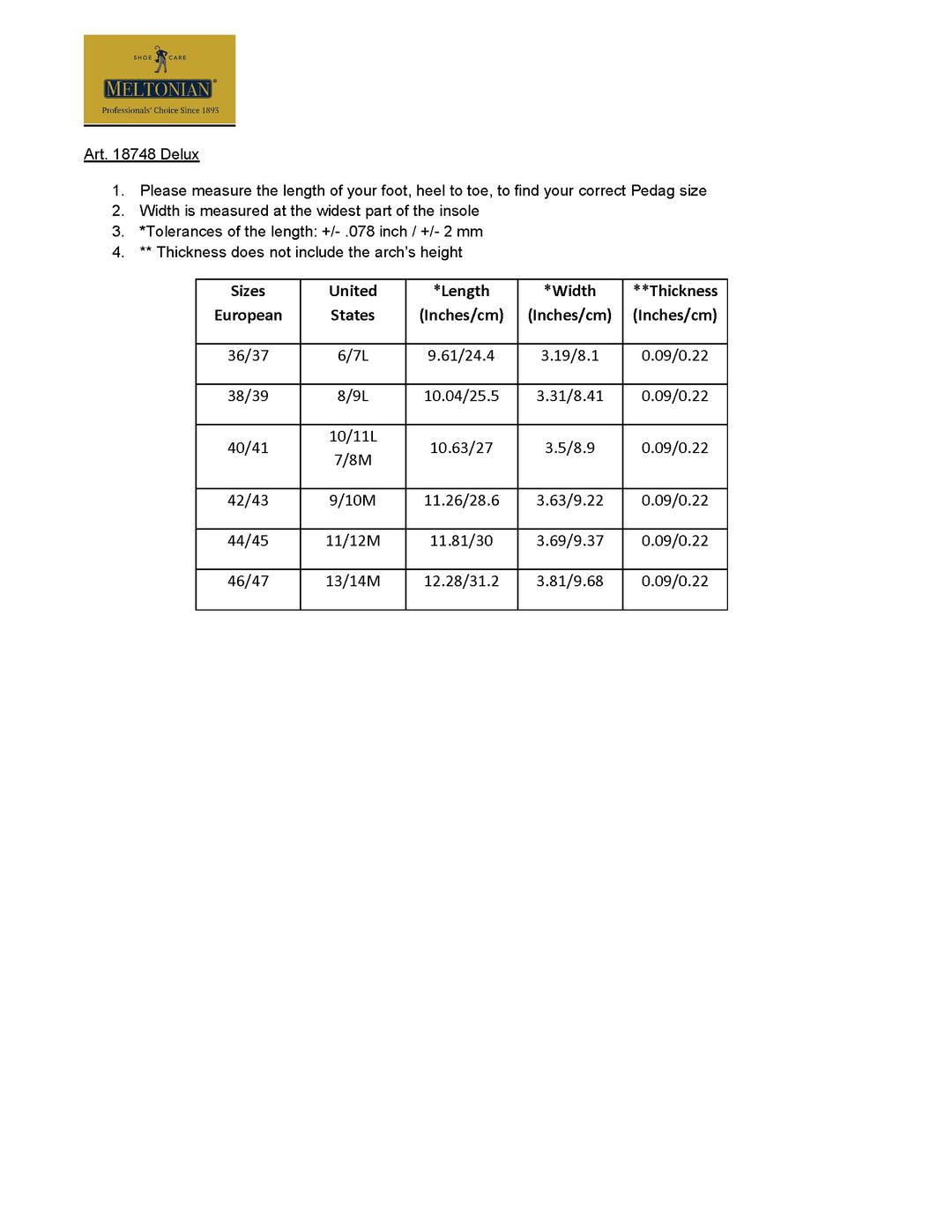 Delux - Leather Arch Support Full Insole