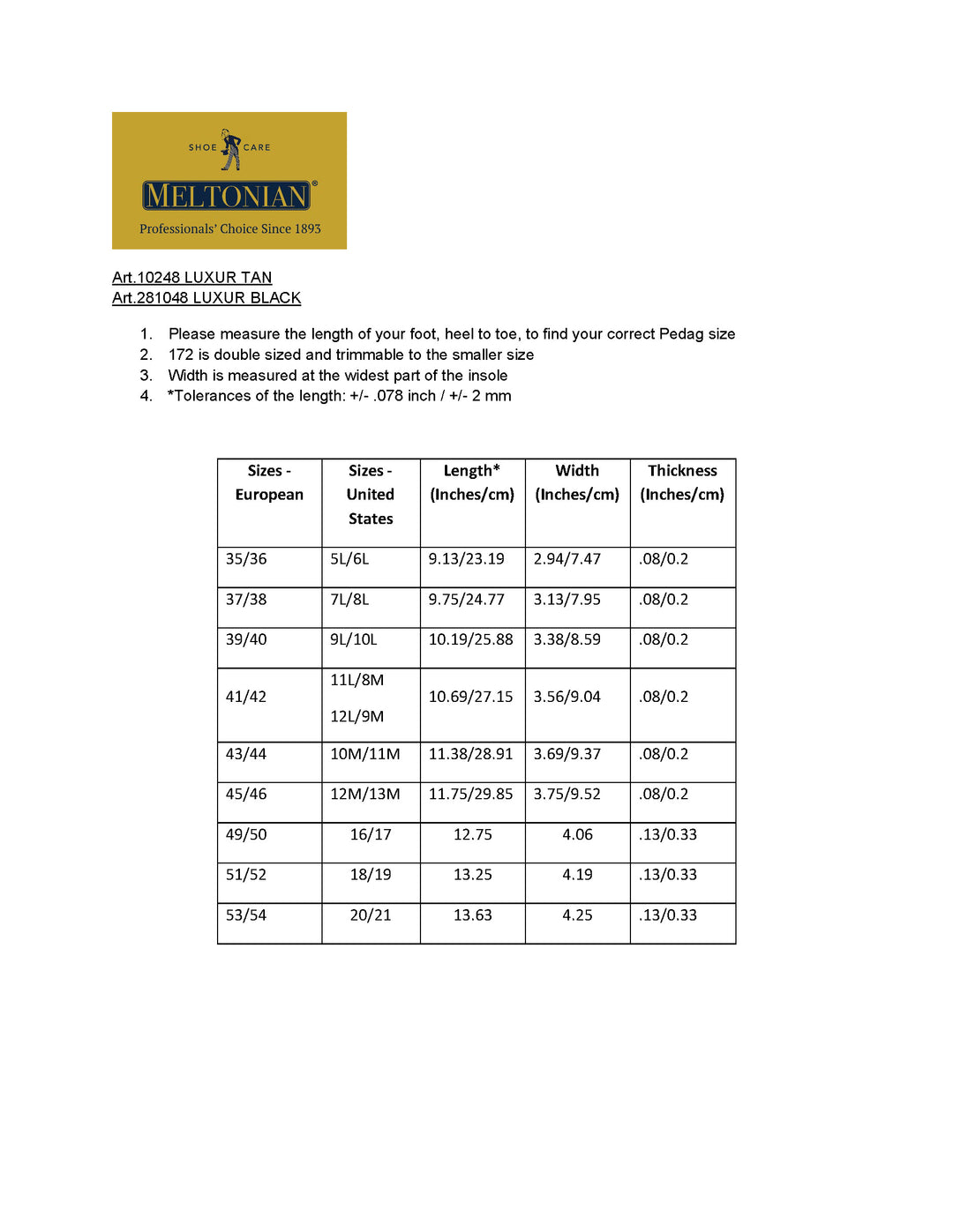 Luxur - Real Leather Replacement Insole